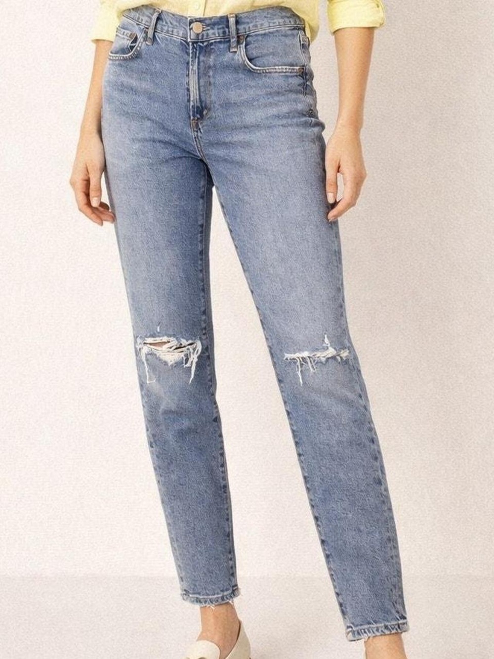 AGOLDE Toni Mid-Rise Light Wash Denim
